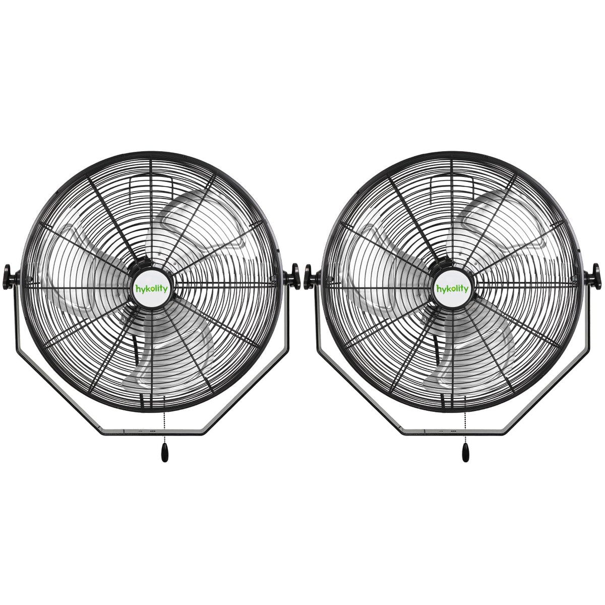 hykolity 4300 CFM 18 inch Industrial Wall Fan, 3-Speeds High Velocity Wall Mount Fan with Sealed Motor, Heavy Duty Metal Barn Fans for Shop, Garage, 2 Pack