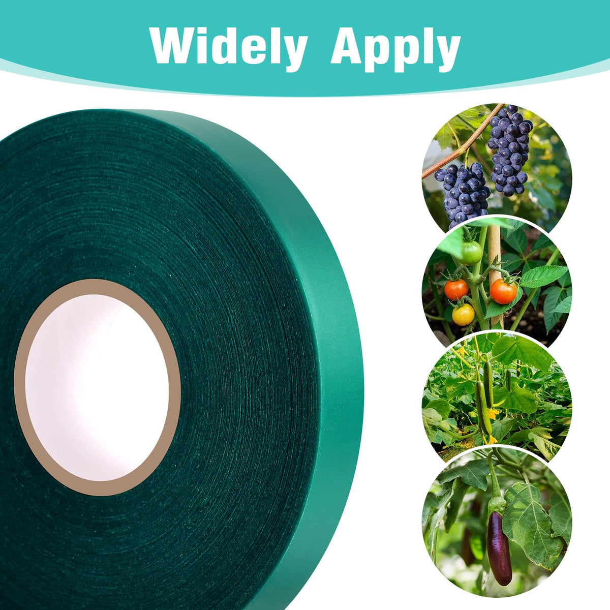 Prudiut 1500 Ft Plant Tape 1/2" Stretch Garden Tape Sturdy Plant Ribbon Nursery Tree Tapes Support for Indoor Outdoor Patio, Tree, Vegetables, Branches