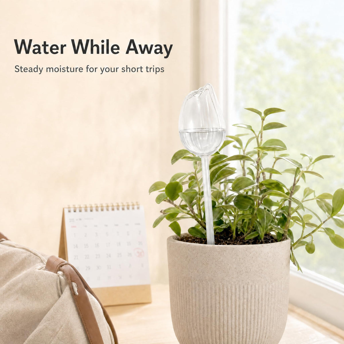 Kysren 3 Pcs Self Watering Globes for Indoor Plants - 9.6" Tulip Plant Watering Devices for Vacation, Shatterproof Clear Plastic Watering Bulbs