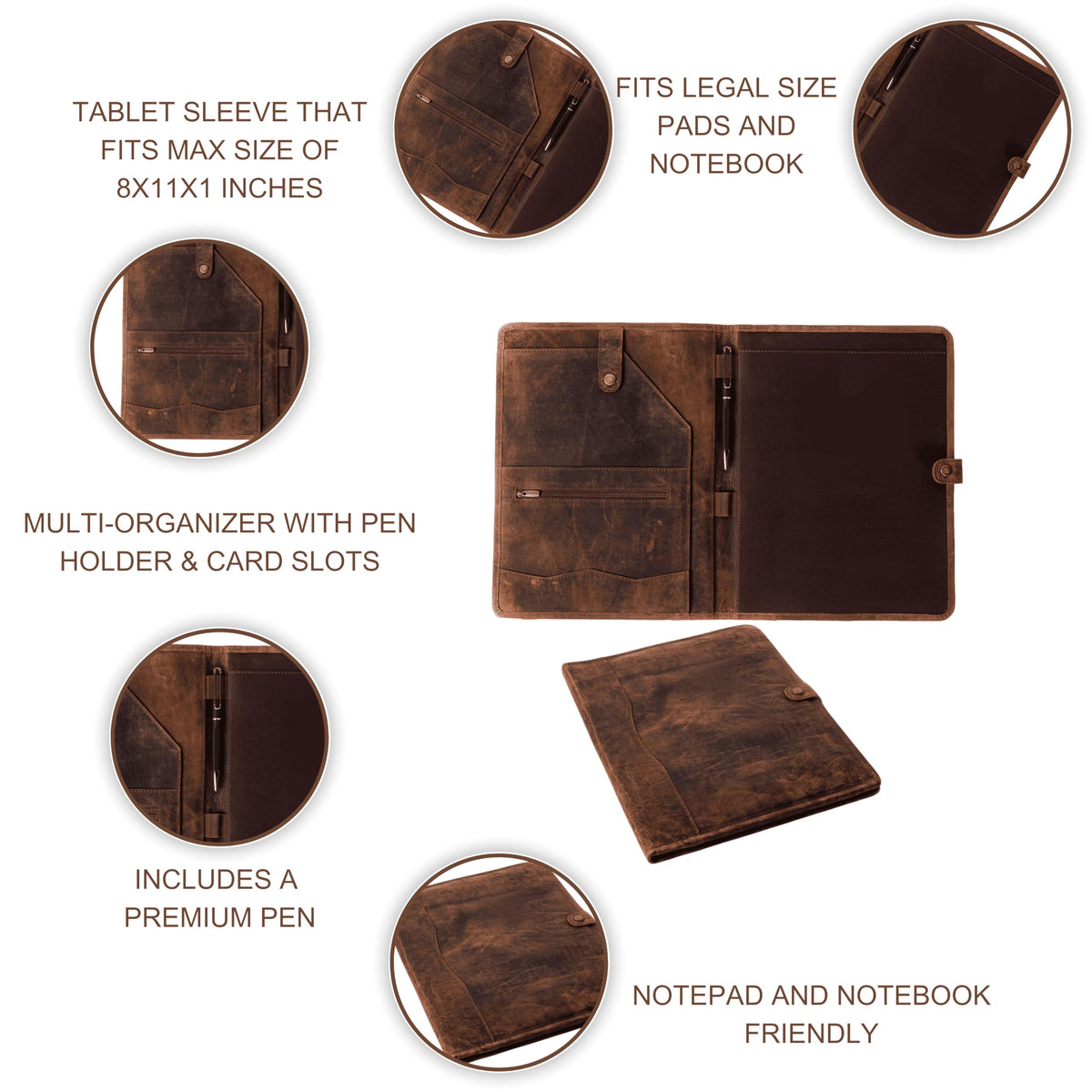 Leather Portfolio, Leather Binder with Pen, Leather Portfolio for Men and Women, Leather Padfolio, Leather Folder, Portfolio Binder, Business Portfolio Men and Women