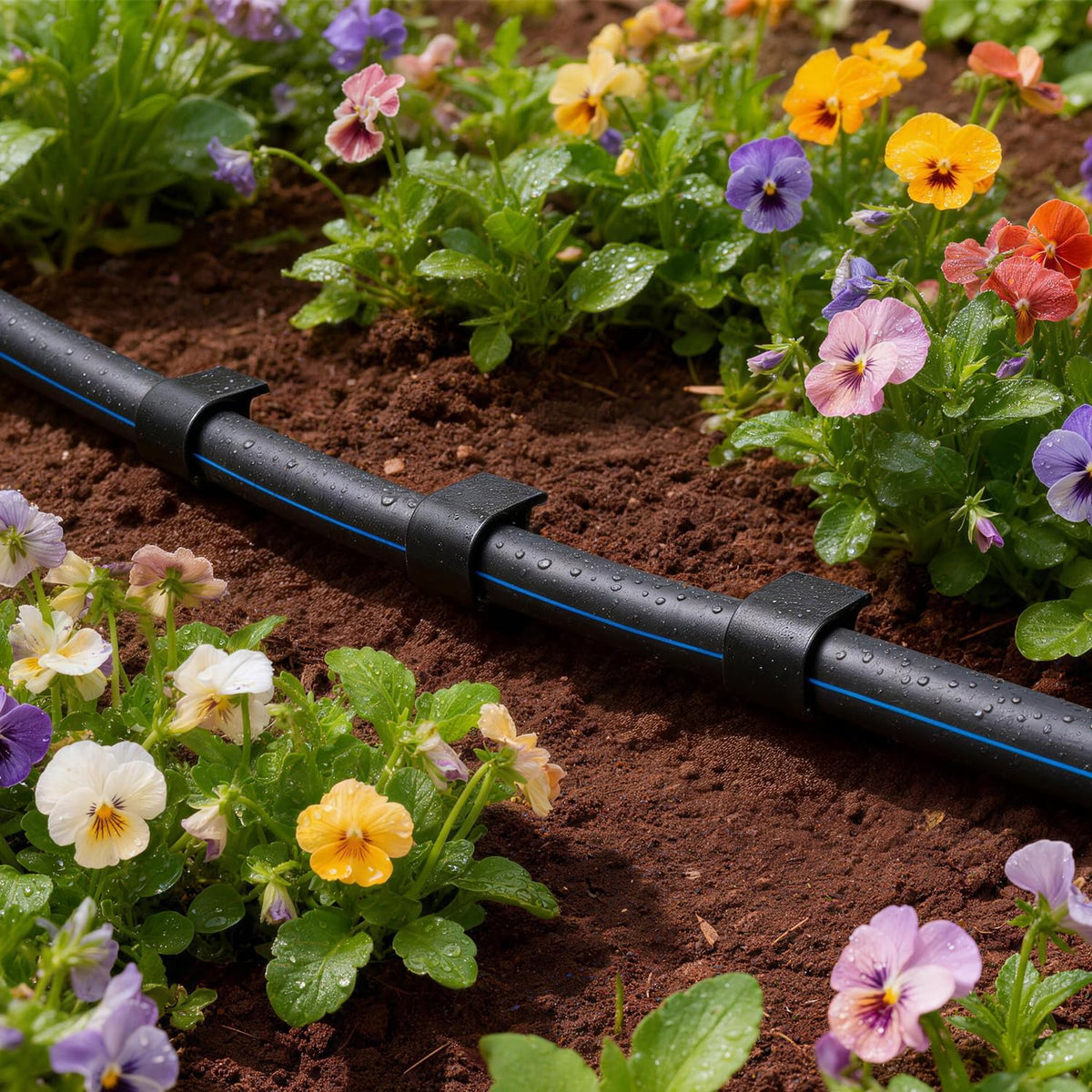 RedChili 50 Pack 1/2 Inch Irrigation Tubing Hold Down Anchor Stakes, Heavy Duty Drip Tubing Stakes 1/2" Drip Irrigation Tubing Fittings for Lawn Raised Bed Greenhouse Plant Watering System