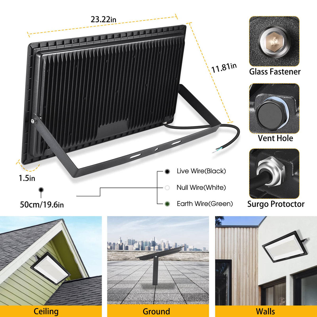 600W 2pack LED Stadium Flood Lights ,(3050W Equivalent)67500LM Super Bright LED Arena Outdoor Lights,100-277V IP66 Waterproof 5000K Daylight White Commercial Lighting for Sports Fields and Counts