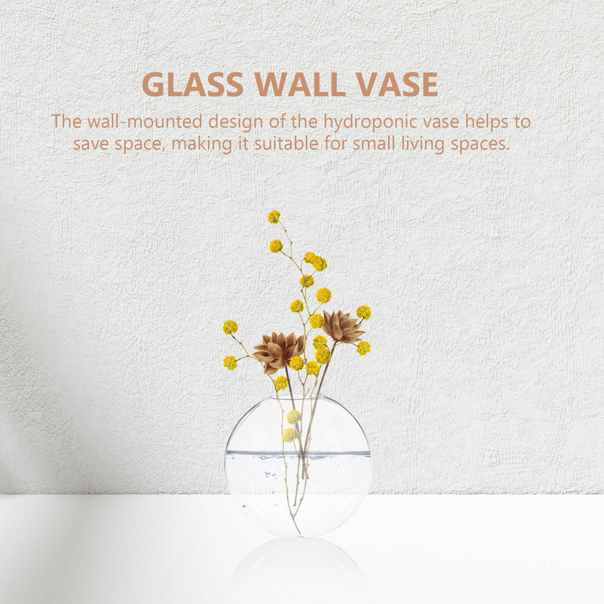 FUOYLOO 2pcs Wall Hanging Planter Glass Terrarium Vase Hydroponic Wall Mounted Plant Pot for Indoor Home Décor