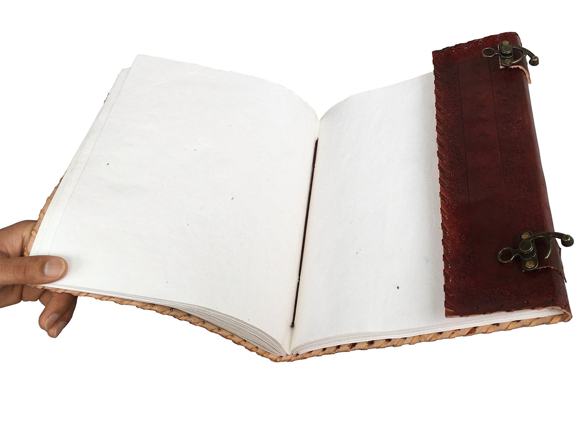 Leather Journal Medieval Stone Embossed Handmade Book of Shadows Vintage Notebook Office Diary College Poetry Sketch Book 10 x 7 Inches - Gift for women & men