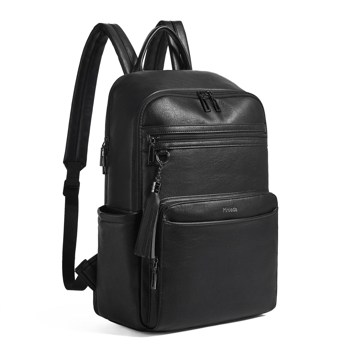 Mroede Laptop Backpack for Women,Leather Backpack with 15.6 inch Laptop Compartment,Large Capacity Computer Backpacks Purse,Carry-on Travel Backpacks,Casual Daypack for Work Business College,Black