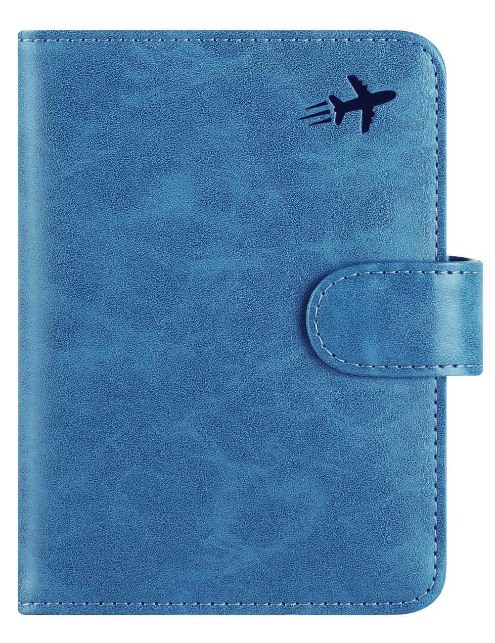 Passport Holder Cover Wallet RFID Blocking Leather Card Case Travel Accessories for Women Men (#Blue)
