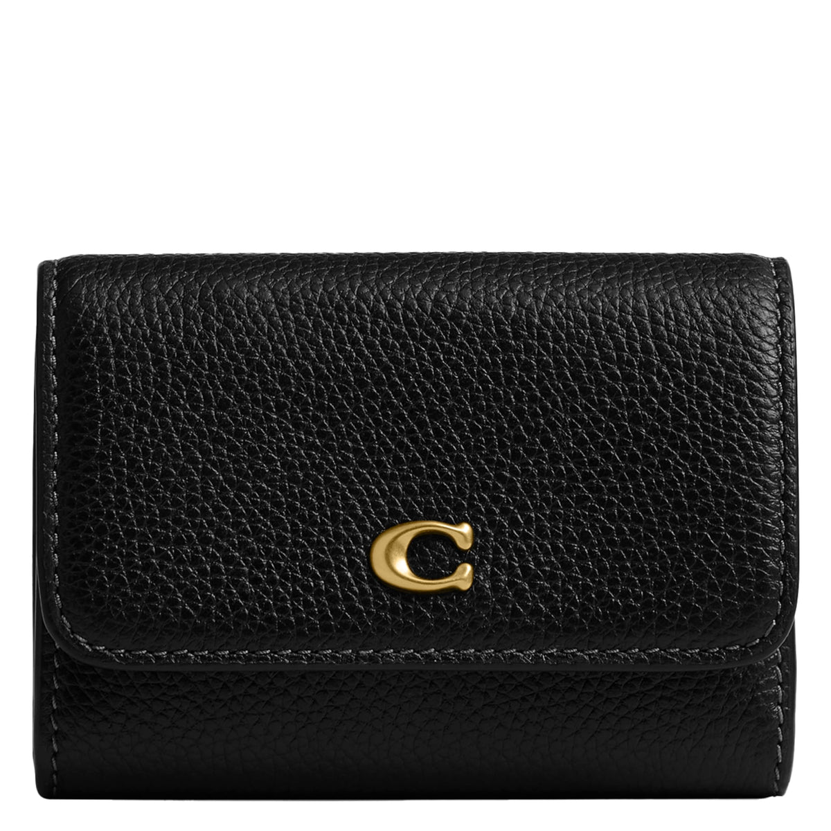 COACH Polished Pebble Leather Essential Flap Card Case