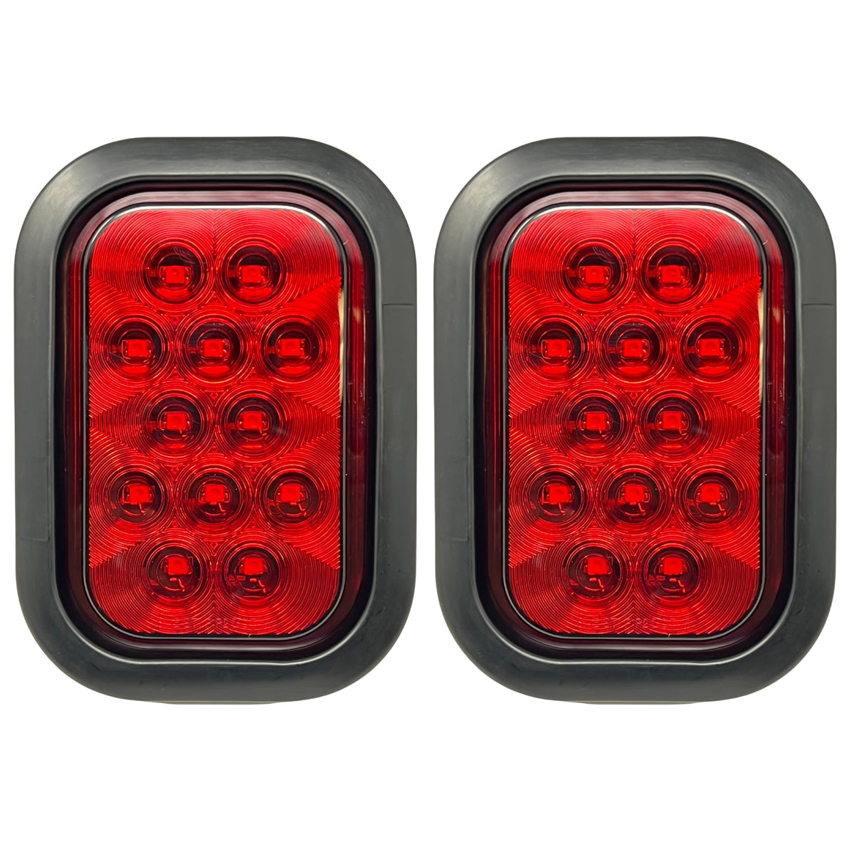 All Star Truck Parts 12V LED Stop/Turn/Tail Light Kit, 5in x 3in, Red, IP67 Waterproof, for Tow Truck, Semi Trailer, RV, Bus