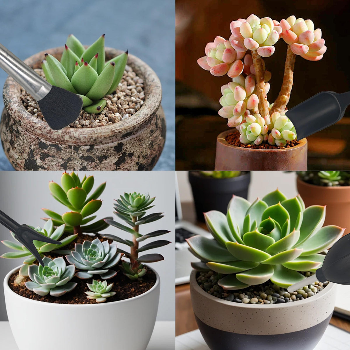 bociloy 15Pcs Succulent Tools Kit with Organizer Bag Plant Repotting Mat Mini Garden Transplanting Tools for Indoor Outdoor Miniature Plant Care