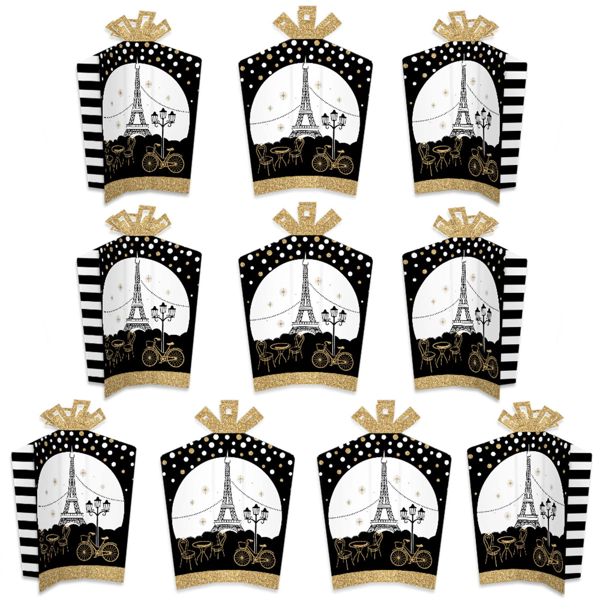 Big Dot of Happiness Stars Over Paris - Table Decorations - Parisian Themed Party Fold and Flare Centerpieces - 10 Count