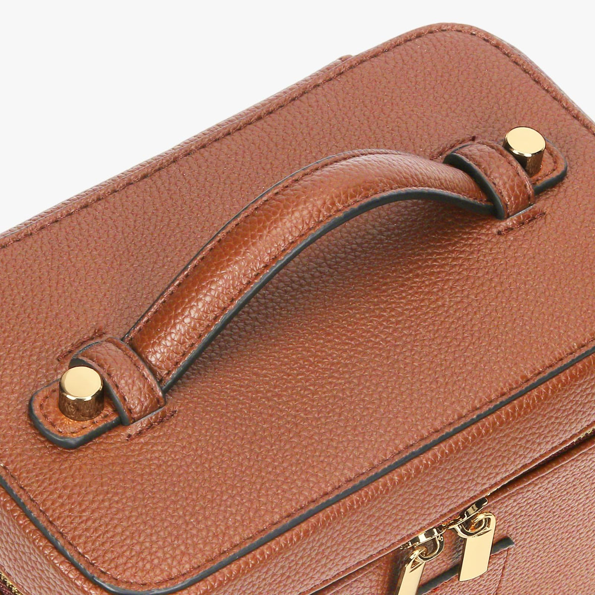 AnBlack Makeup Bag Vanity Case with Removable Divider Travel Toiletry Bag Portable Cosmetic Bag Makeup Organizer Case (Light Brown)