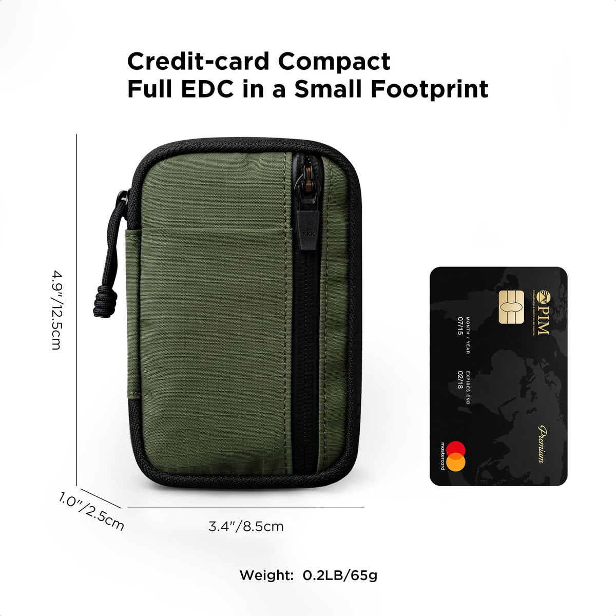 ALPAKA HUB Pouch V2 EDC Organizer for Cables, Cards, Coins, RFID Blocking Small Tool Bag and Pocket Protector for Everyday Carry and Travel, Axoflux 210D Ripstop Nylon, Green