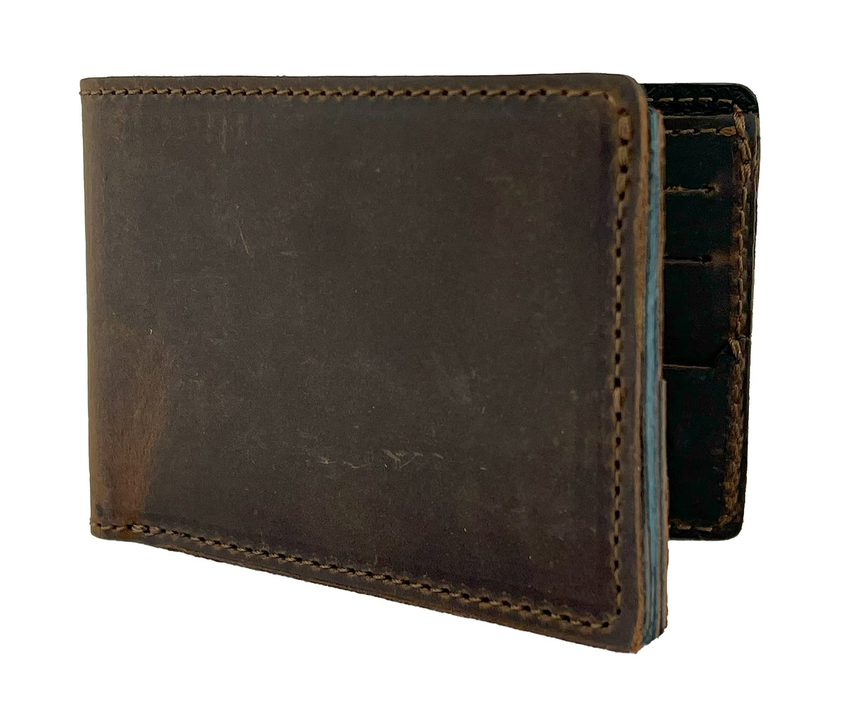 Handmade Full Grain Strong Quality Leather Wallet For Men - by Anthology Gear (Whiskey Brown)