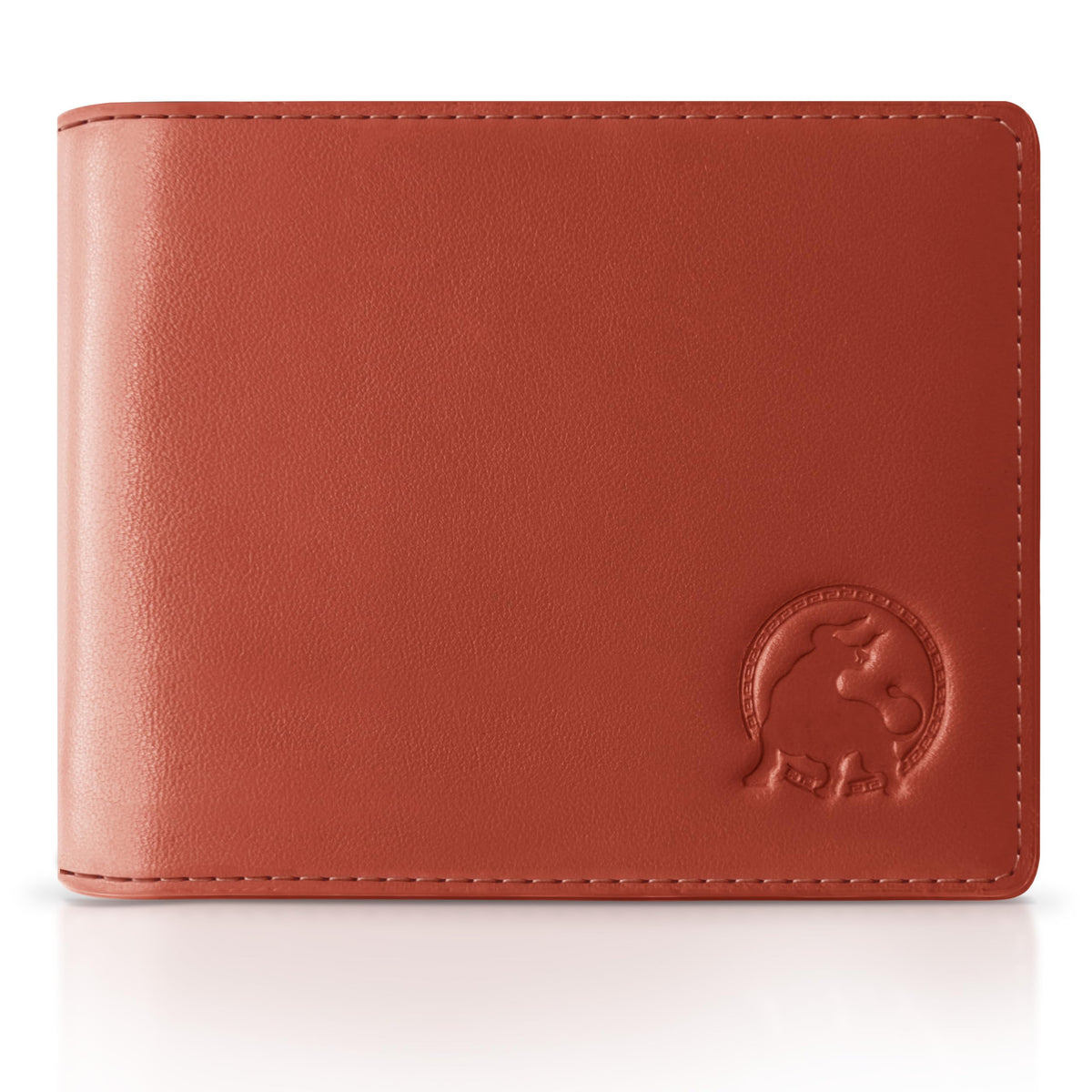 BULLTAILOR Full-Grain Leather Wallet for Men, Minimalist Slim Mens Bifold RFID Blocking Wallet with Cash Pocket, 8 Card Slots (Cognac Brown)