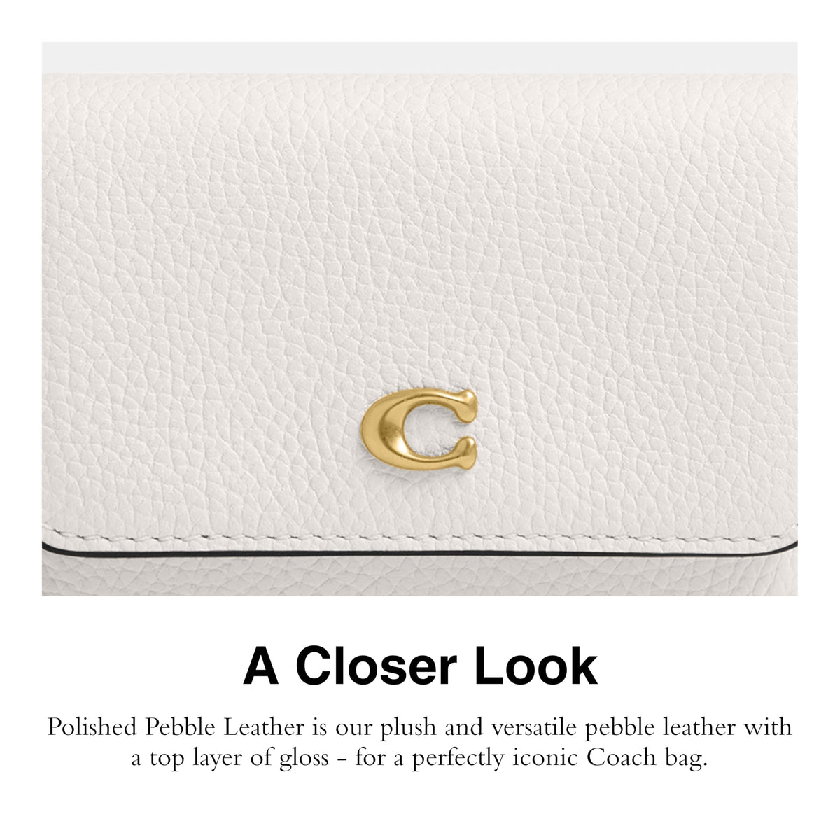 COACH Polished Pebble Leather Essential Flap Card Case