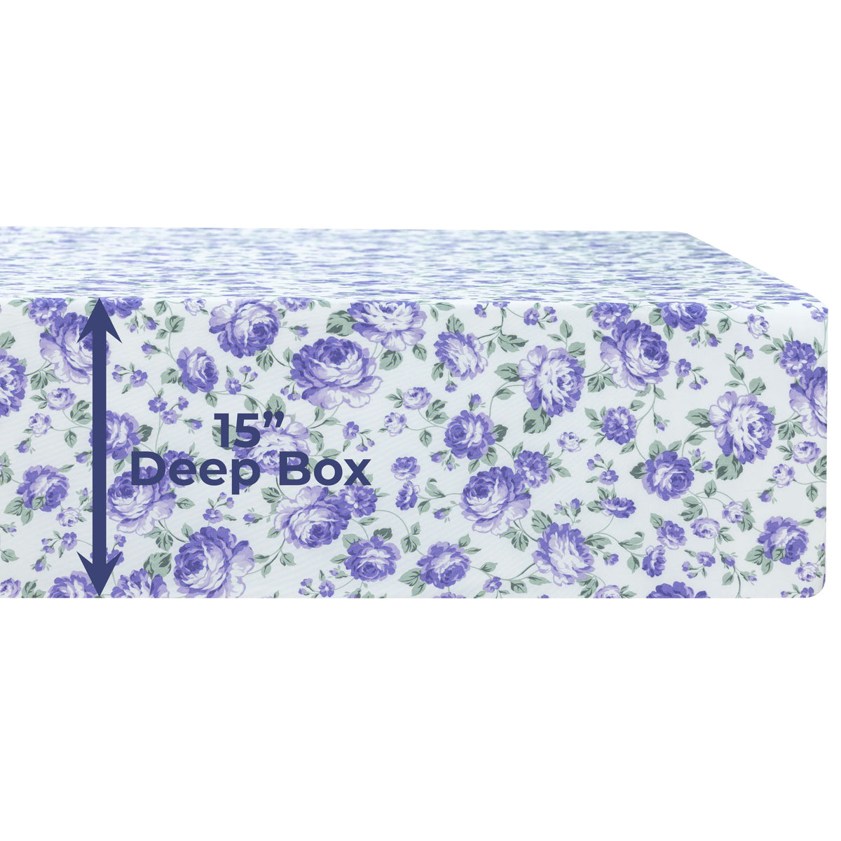 Dreamology Queen Sheet Set,4 Pieces Microfiber Sheet, Printed Sheet Set with Solid Cuffed Detail, Includes 1 Flat Sheet,1 Deep Pocket Fitted Sheet and 2 Pillowcases, Queen Bed Sheets (Purple Blossom)
