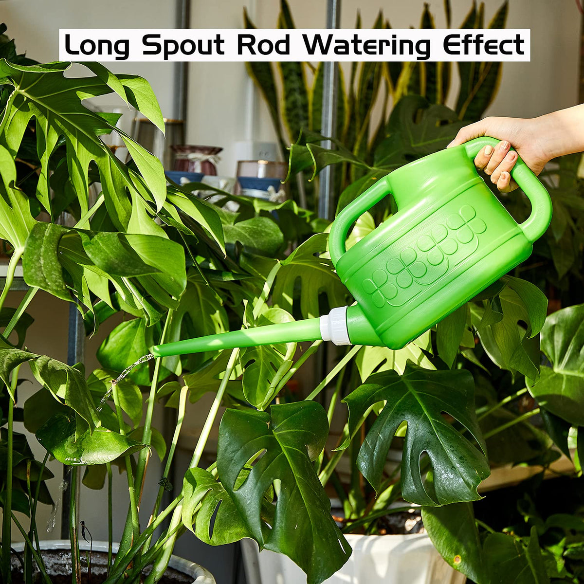 Plastic Watering Can for Indoor & Outdoor Plants 1 Gallon/4-Liter, Ebristar Watering Pot for Garden Flower with Long Spout and Removable 360 Degree Rotation Sprinkler Head, Green