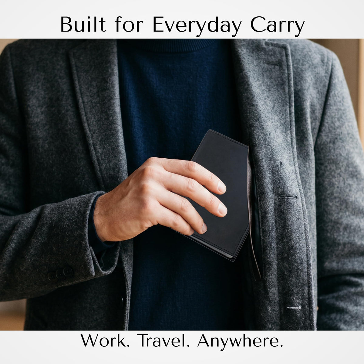 AG Wallets Men’s Leather Wallet – 24 Card Capacity, RFID Blocking, 2 ID Windows, Full Bill Compartment, Vertical Bifold Card Holder, Black