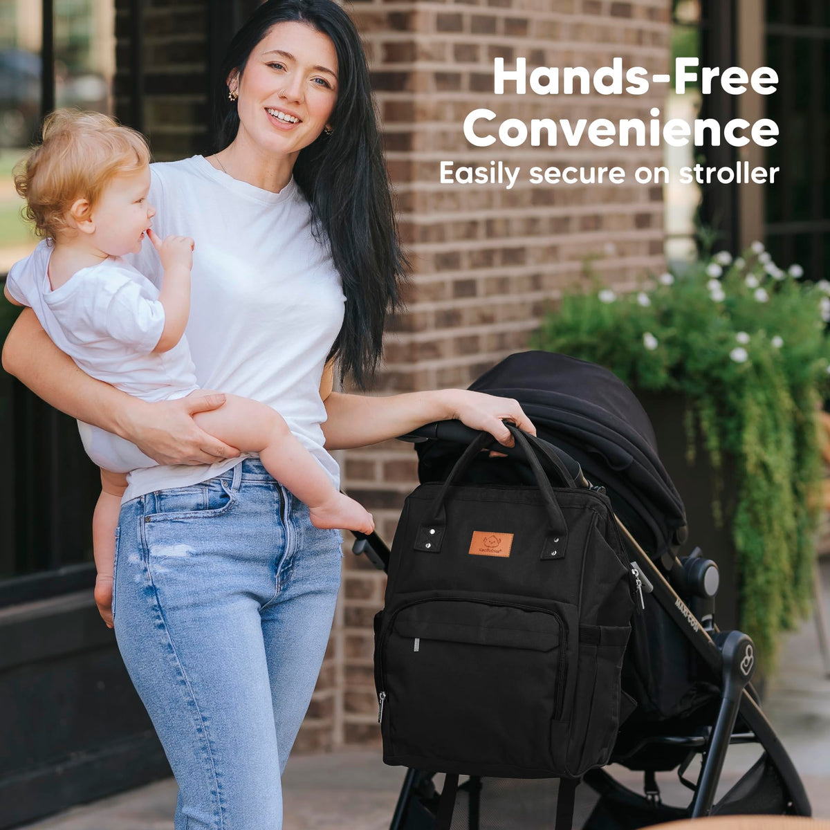 KeaBabies Baby Diaper Bag Backpack - Large Baby Bag for Boys, Girls, Waterproof Multi Function Travel Diaper Backpack with Changing Pad, Durable Travel Essentials for Moms and Dads (Trendy Black)