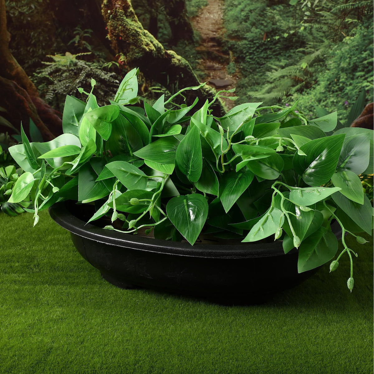 GANAZONO Large Oval Plastic Flower Pot Durable Gardening Planter for Succulents and Green Plants Indoor Outdoor Use Modern Elegant Design