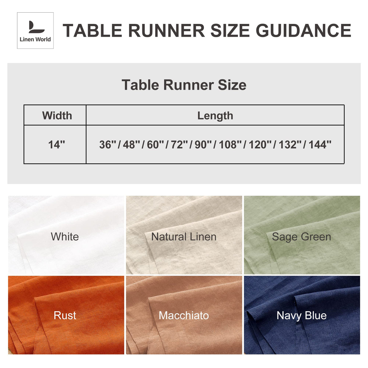 L Linen World Linen Table Runner 14X72 Inches,100% French Linen Rust Tablerunner,Machine Washable Dining Table Runner for Fall,Wedding,Party,Halloween,Christmas(Rust)