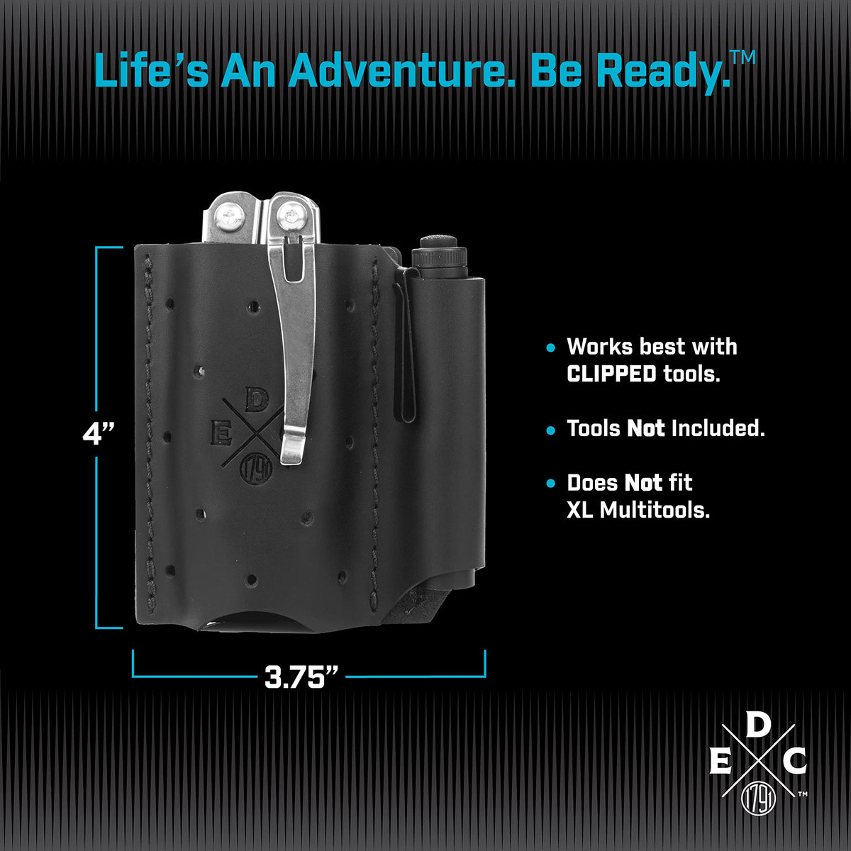 1791 EDC Pocket Organizer, Everyday Carry Pouch fits Knives, Multitools, Small Tools, Flashlight. American Leather. EDC Pocket Knife Sheath