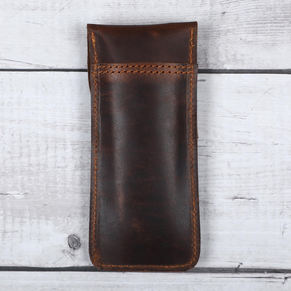 CestAntiQ Leather Pen Case - Handmade Executive Pen Holder - Professional Fountain Pen Organizer Pouch Brown