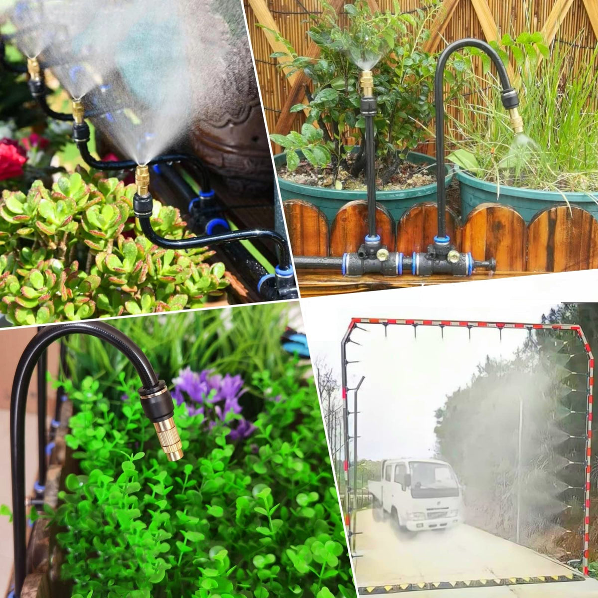 82FT Drip Irrigation Kit, Automatic Garden Watering System with Tool-Free Quick Connectors, 360° Bending Drippers & Copper Misting Nozzles for Greenhouse, Patio, Lawn & Vegetable Garden. (25M)