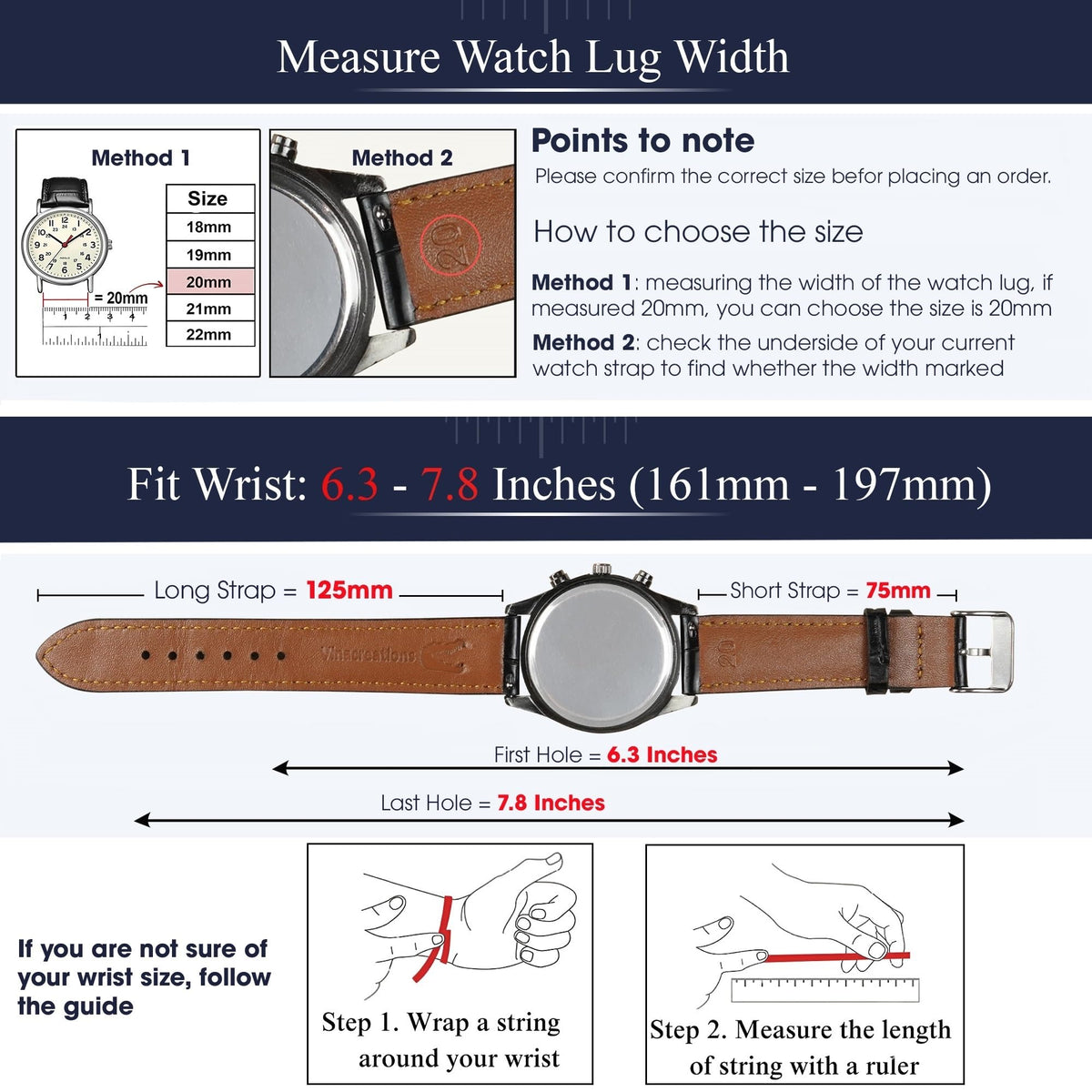 vinacreations 20mm Vintage Tan Brown Leather Watch Band Men Quick Release Replacement Strap Soft Handmade Wristband Stainless Steel Buckle, Christmas Fathers Day Gift for Dad Husband DH-202-20MM