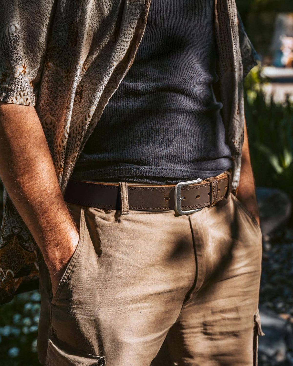 CHAOREN Full Grain Leather Belt for Men, Work Belts for Men Heavy Duty, Daily Wear for Jeans Pants