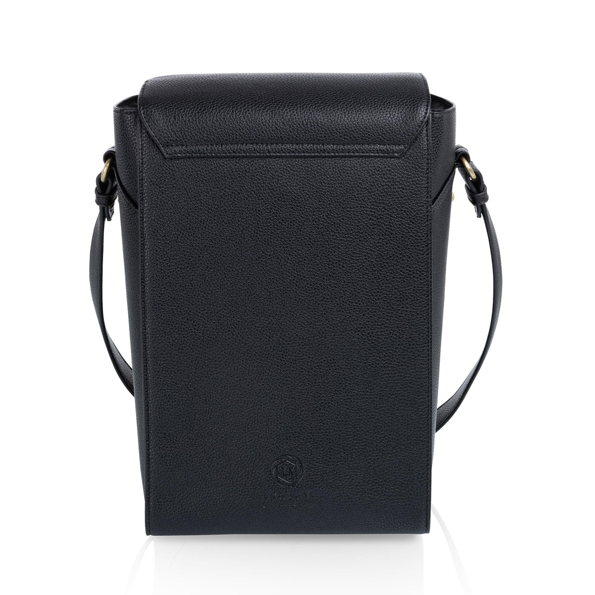 PICNIC TIME Barossa Two Bottle Leatherette Wine Tote Bag, Wine Bottle Carrier Tote, Picnic Bag, Wine Cooler Bag, (Black)