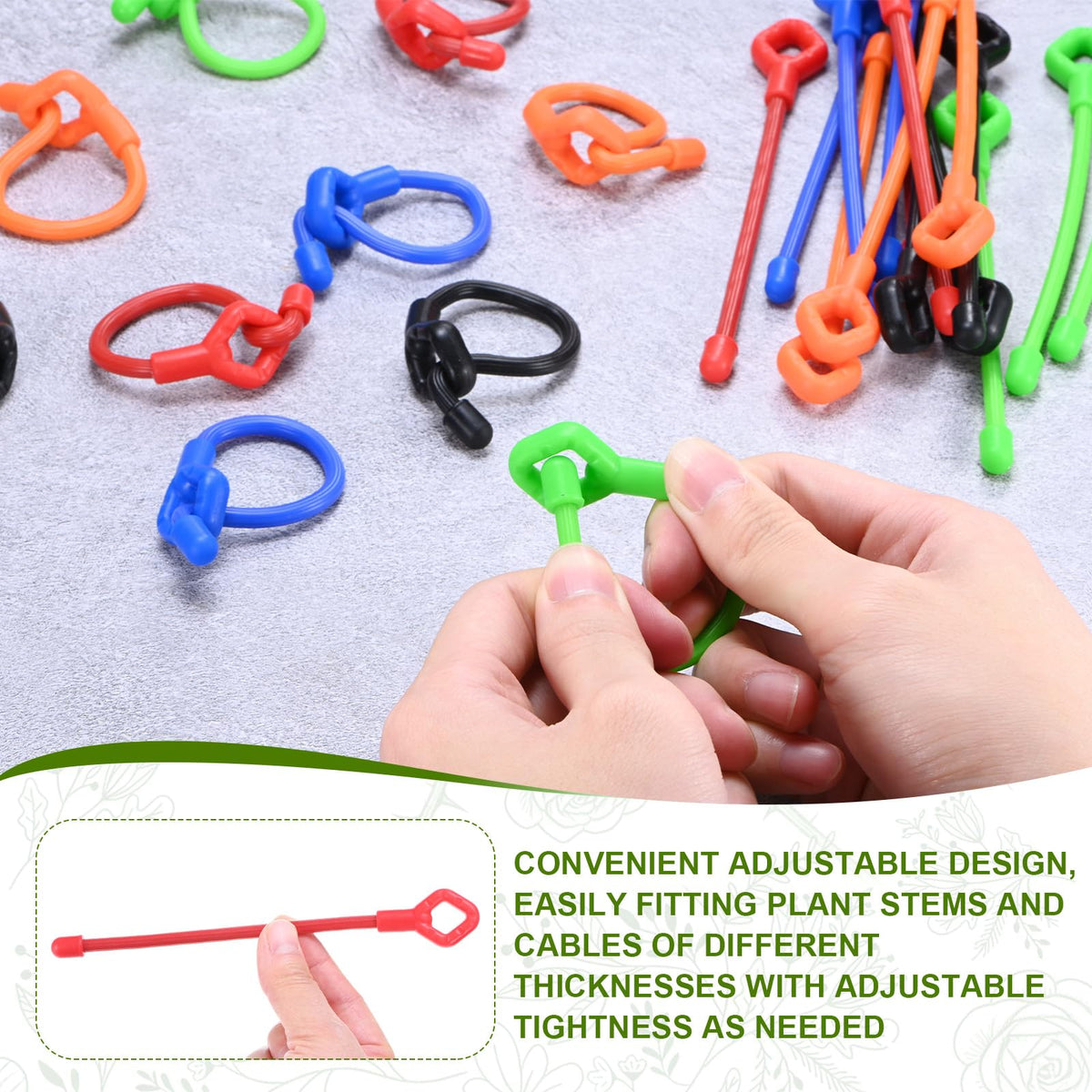 M METERXITY 12-Pack Adjustable Plant Ties, 6inch/15.24cm Silicone Flexible Multi-Function Sturdy Garden Twist Tie for Plant Support/Tree/Shrub/Vine, Reusable Support Twine [Red]