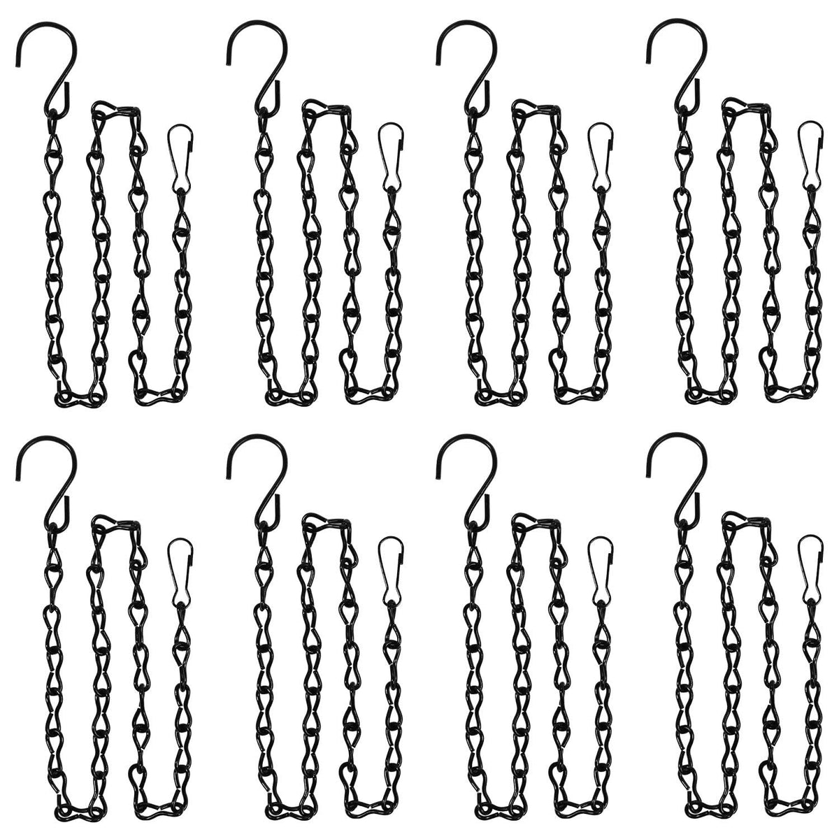 8 Pack 24 Inches Hanging Chain for Bird Feeders, Planters, Birdbaths, Billboards, Lanterns, Chalkboards, Decorative Ornaments (24 Inch 8pc)