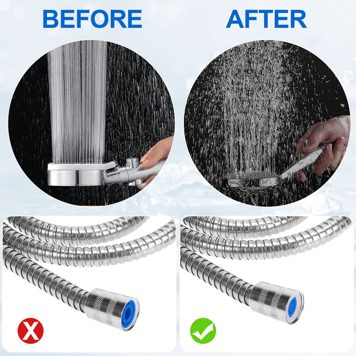 PAGOW 10pcs Shower Flow Reducer Limiter, gpm 1.5 1.8 2.0 2.5 3.0 Water Saver Adapter Set for Handheld Shower, Bathroom, Toilet (0.56x0.54 x 0.21inch)