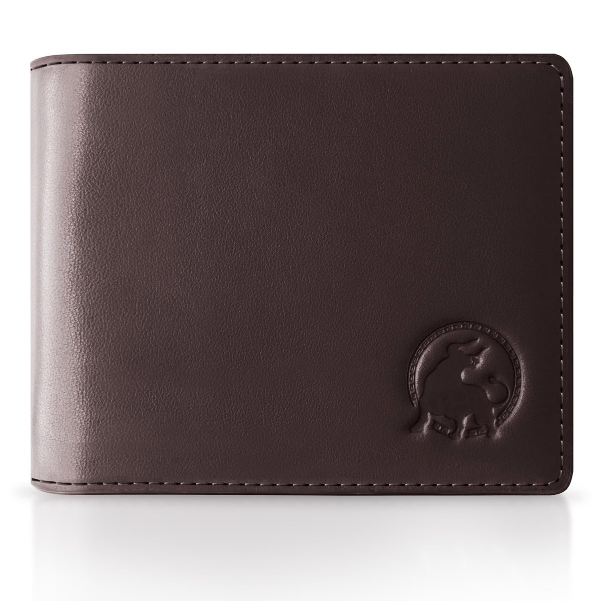 BULLTAILOR Full-Grain Leather Wallet for Men, Minimalist Slim Mens Bifold RFID Blocking Wallet with Cash Pocket, 8 Card Slots (Dark Brown)