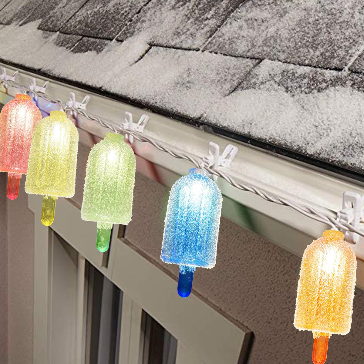 Oviejo Colorful Ice Cream String Light, 8.5FT, 10 LED, Gaza Popsicle, Plastic, Model X0043GV67J