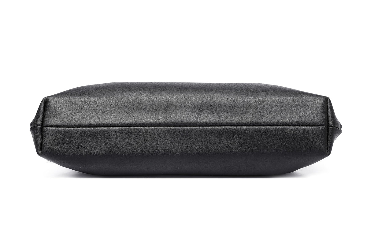 YUWITA Soft PU Leather Clutch Purses for Women Formal Elegant Luxurious Evening Bag (Black)