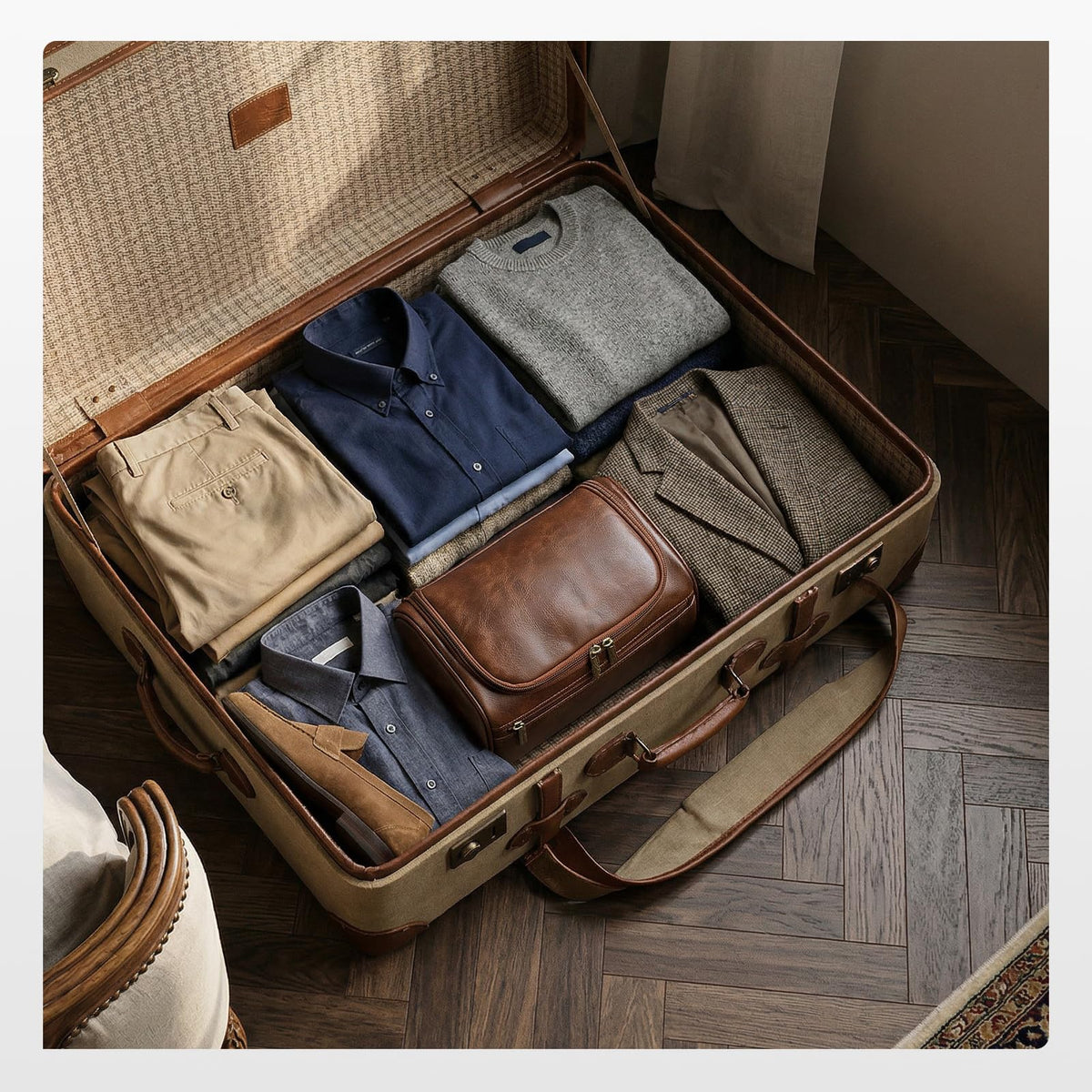 BAGZY Travel Toiletry Bag for Men, Hanging Hygiene Bag EDC Pouches Small Dopp Kit Water-resistant Mens Shaving Kit Bags PU Leather Toiletry Organizer for Travel Weekend Fitness Hospital Brown