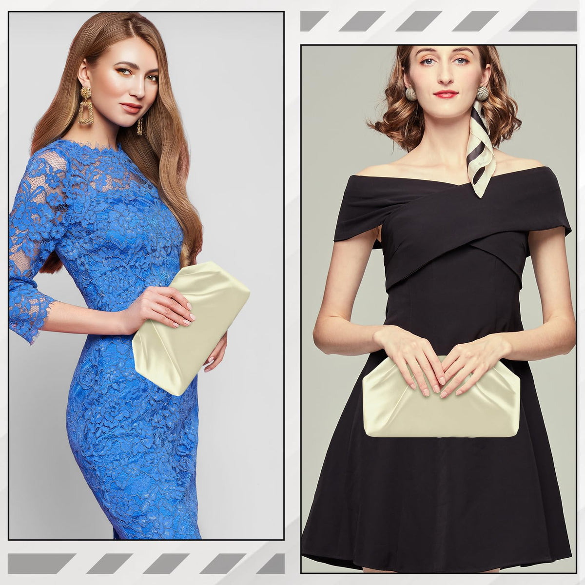 ERKOON Clutch Purse for Women Elegant Pleated Evening Bag Vegan Leather Clutch Dressy Crossbody Shoulder Formal Handbag for Weddings Galas with 2 Chain Straps (Apricot)