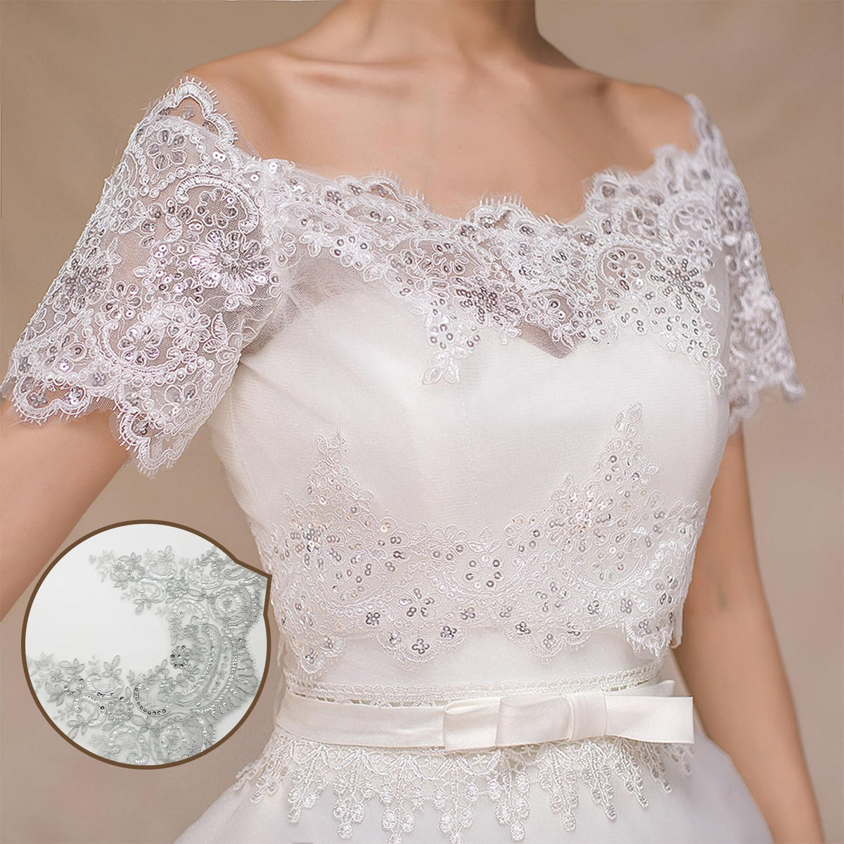 3 Yards 9 Inches Width Silver Beaded Lace Trim, Sequin Flower Embroidery Ribbon, Sequins Mesh Trim, Edging for Sewing Craft Supplies Fabric Bridal Wedding