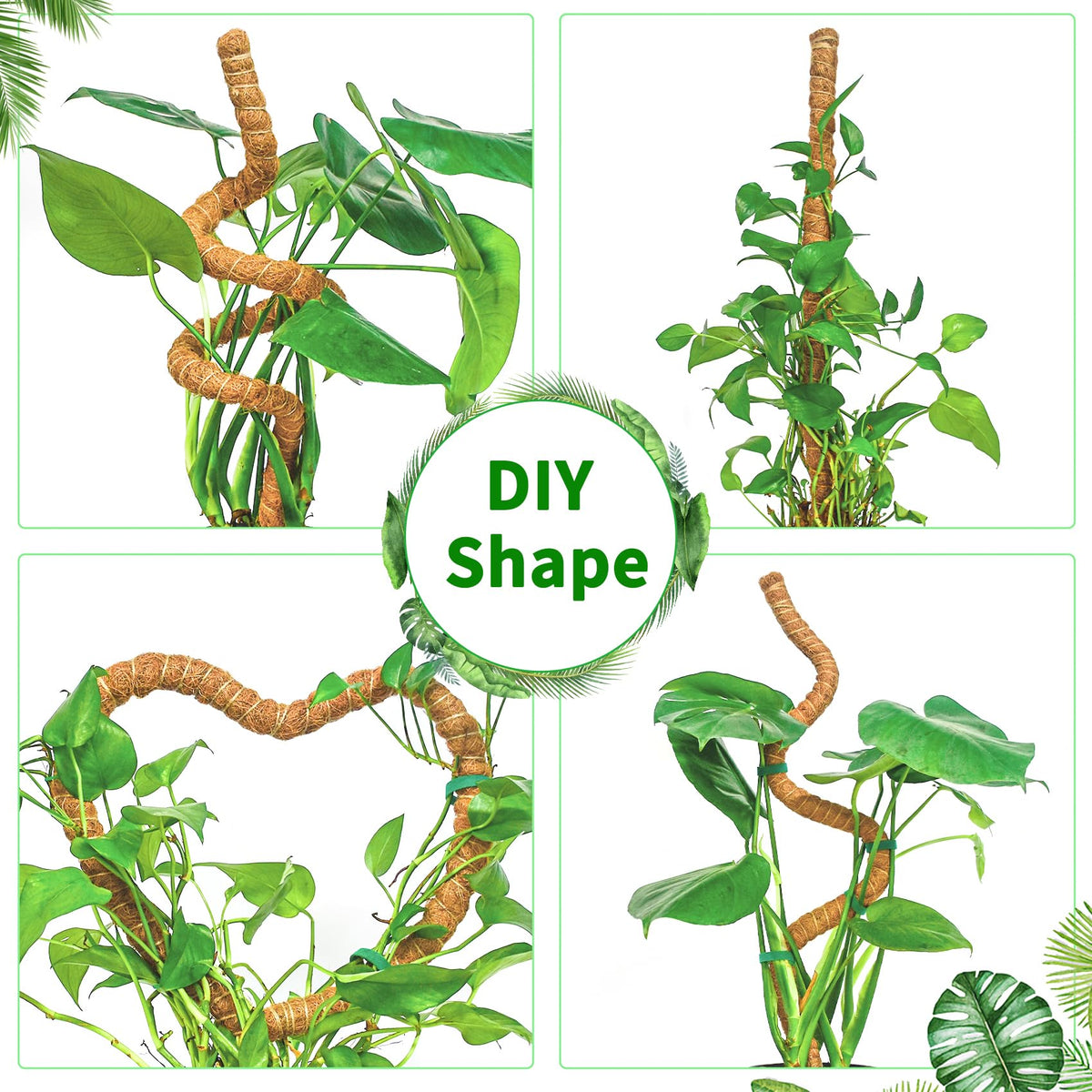 Dimpoo 2 Pack Moss Pole, 35.4-Inch Moss Poles for Plants Monstera,Bendable Plant Support Stakes for Climbing Plants Indoor, Garden Trellis Plant Stick for Potted Plants, Pothos Philodendron