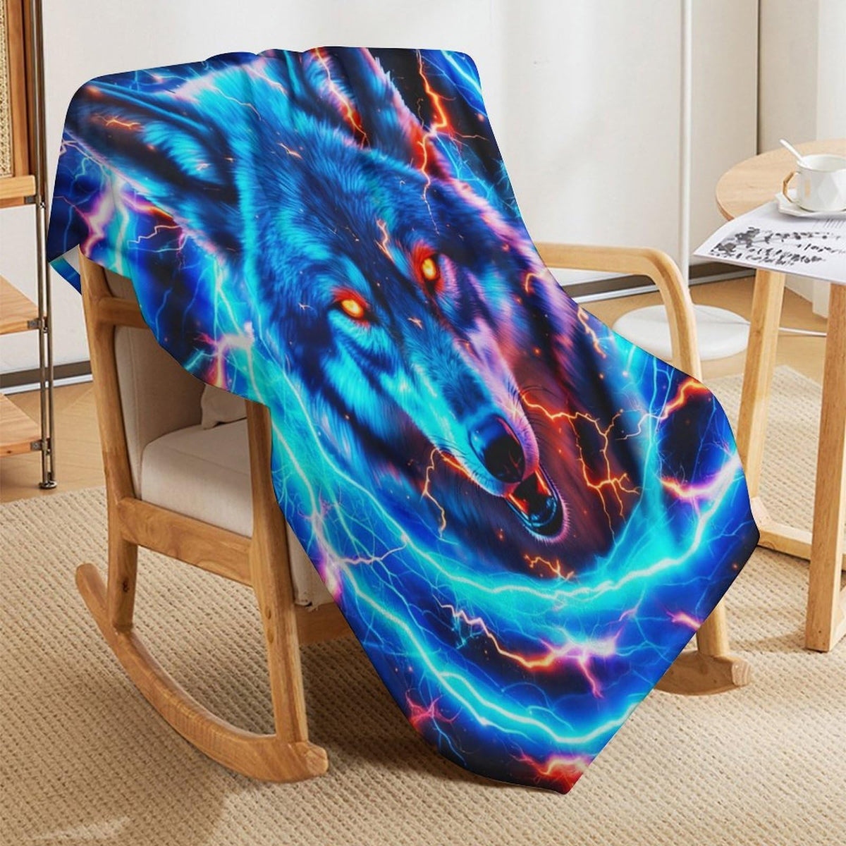 BaXiCustom. Wolf Throw Blanket 50"x40" - Soft & Lightweight, Cozy for All Season Use, Warm Cute Wolf Blankets for Lap, Chair, Sofa