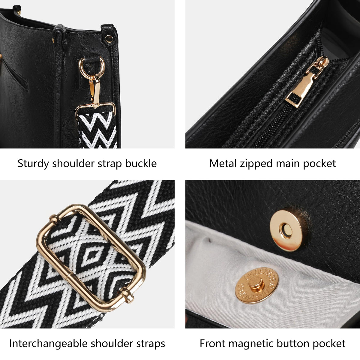 TANTOMI Crossbody Bags for Women Crossbody Purses Vegan Leather Hobo Bag Shoulder Handbags with Guitar Strap-7 Pockets