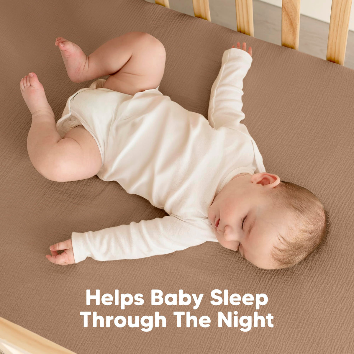 KeaBabies 2-Pack Muslin Crib Sheets for Boys, Girls - 100% Organic Cotton Fitted Baby Crib Mattress Sheet, Soft Breathable Standard Toddler Bed Cover Bedding Set, Neutral, Durable 52x28 (Russet)