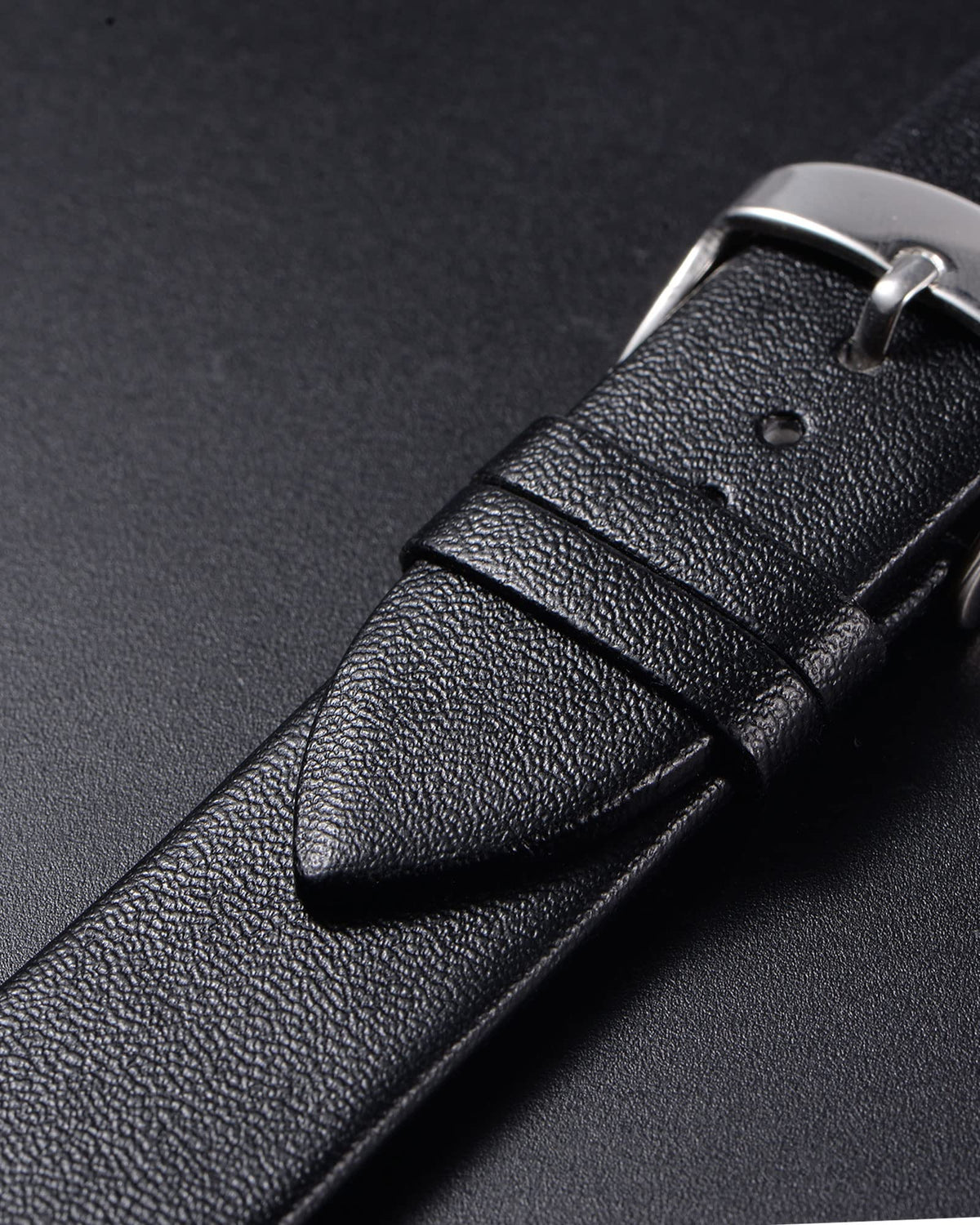 uxcell Black Genuine Leather Band 14mm Width, Flat Thin Elegant Leather Watch Strap for Women