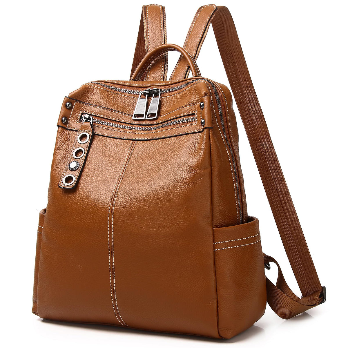 Wesccimo Genuine Leather Backpack Purse For Women Real Soft Leather Travel Fashion Designer Convertible Ladies Shoulder Bag