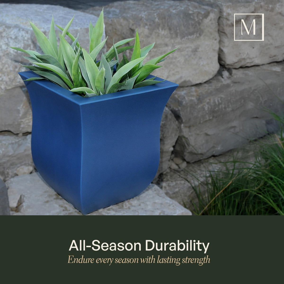 Mayne 5873-B Polyethylene Planter, Black 16x16