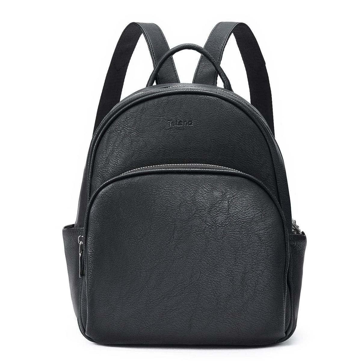 Telena Small Backpack Purse for Women Cute Mini Leather Travel Shoulder Bags Black