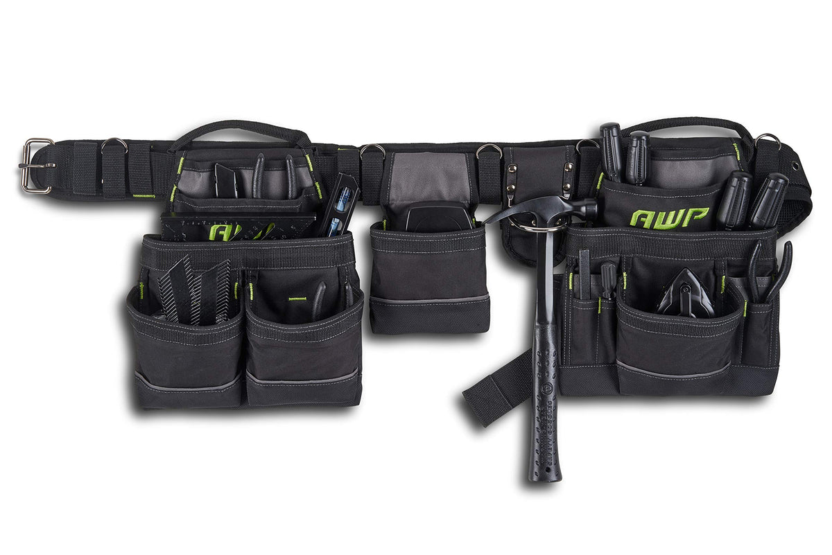 AWP Tool Belt, Tool Rig, Durable Premium Utility Belt Organizer for Men and Women, Made for Utility Work, Electrician Use, Mechanic Work and More, L-699-P-3
