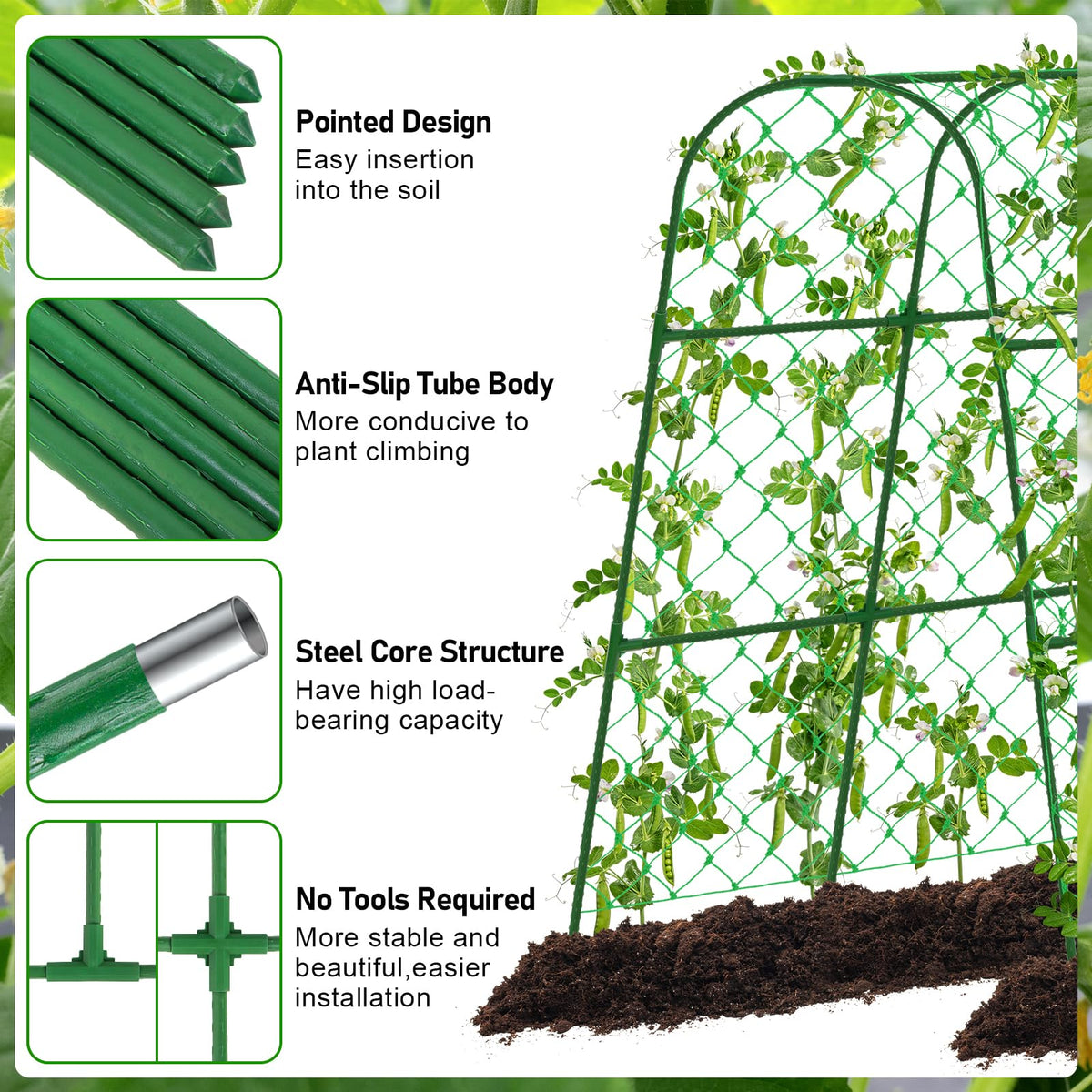 Large Cucumber Trellis for Raised Bed, U-Shape Garden Trellis for Climbing Plants Outdoor,Adjustable Metal Arch Vegetables Trellis,Plant Support Garden Stakes for Vine (Green,49.2x49.2x23.6)